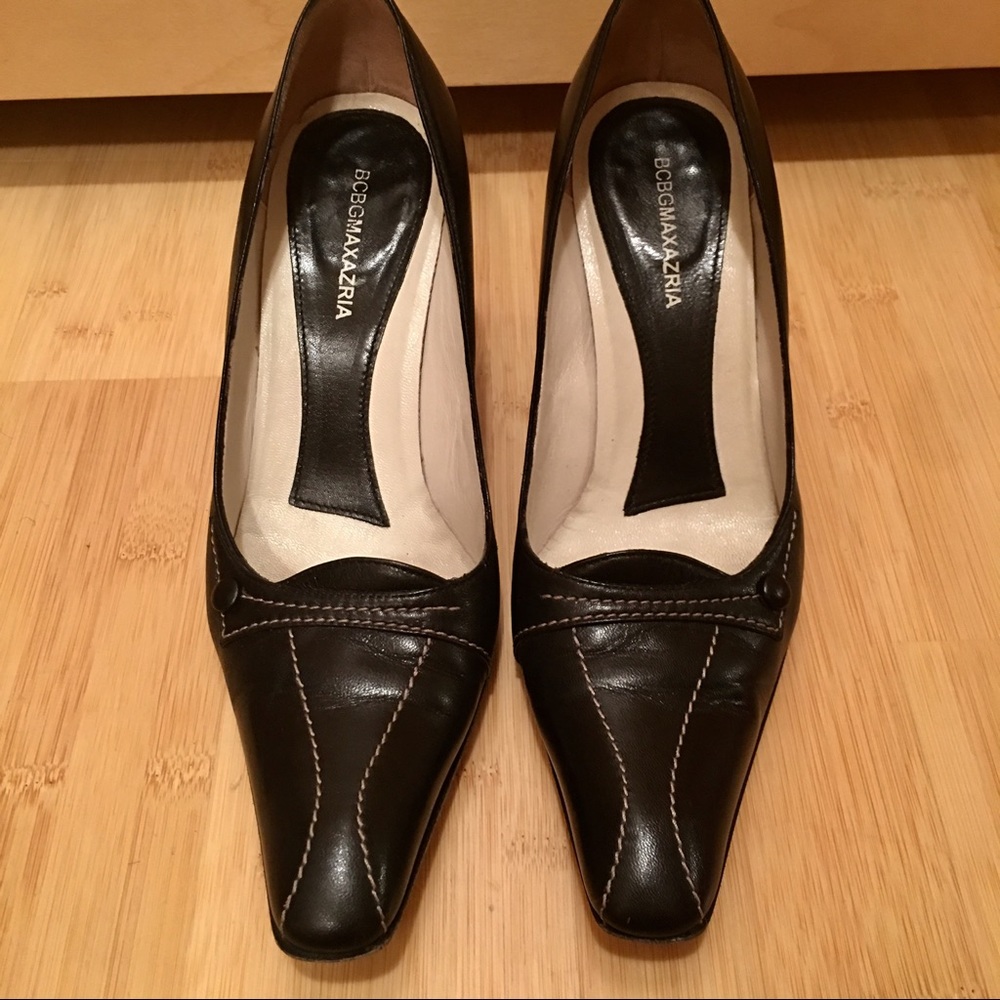 BCBG Max Azaria closed toe leather heels